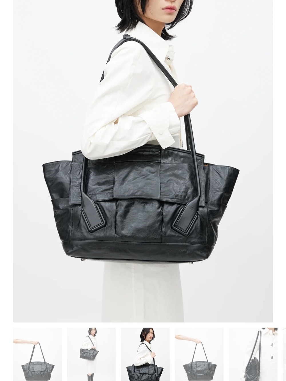 Bottega Veneta Black Leather Patchwork Tote